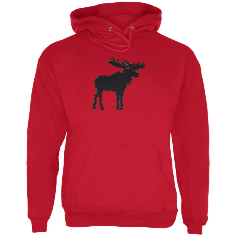 Moose Faux Stitched Mens Hoodie sold by Old Glory