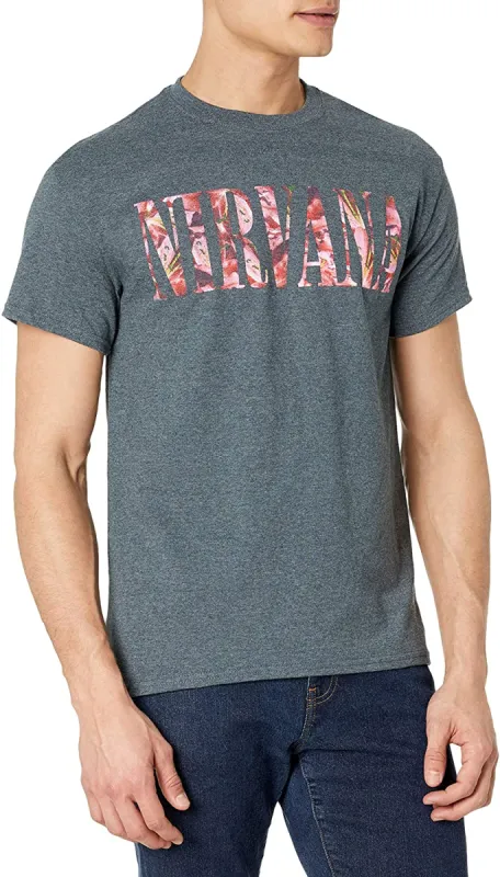 Nirvana - Floral Logo Mens T Shirt sold by Old Glory