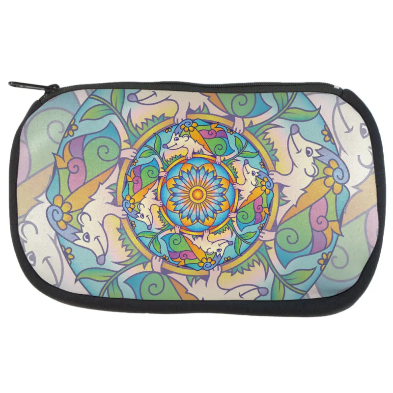 Mandala Trippy Stained Glass Hedgehog Makeup Bag sold by Old Glory