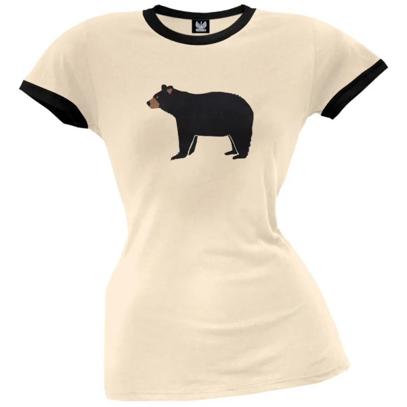 Black Bear Northern Woods Women's Pajama Ringer T-Shirt sold by Old Glory