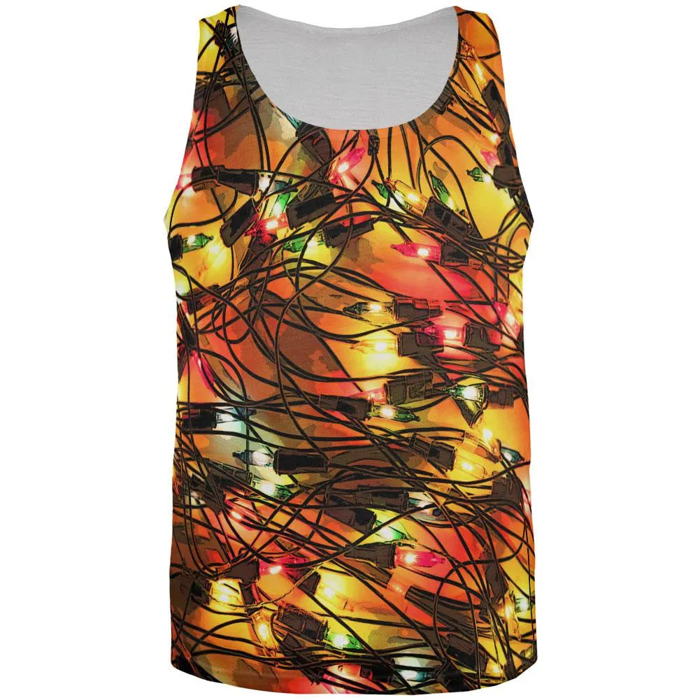Tangled Christmas Lights All Over Adult Tank Top sold by Old Glory