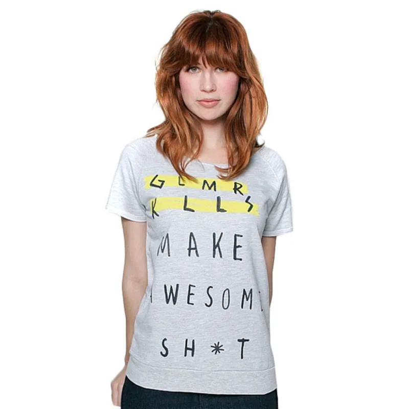 Glamour Kills - Make Awesome Stuff Raw Cut Juniors T-Shirt made by Glamour Kills