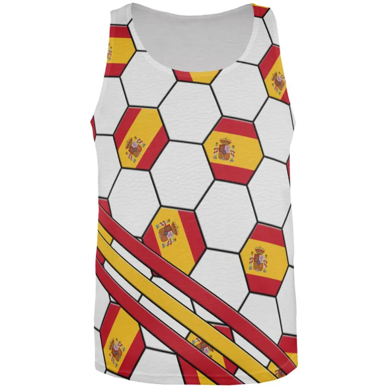 World Cup Spain Soccer Ball All Over Mens Tank Top sold by Old Glory
