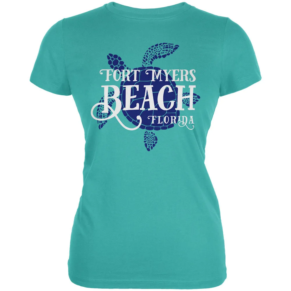 Summer Sun Sea Turtle Fort Myers Beach Juniors Soft T Shirt sold by Old Glory