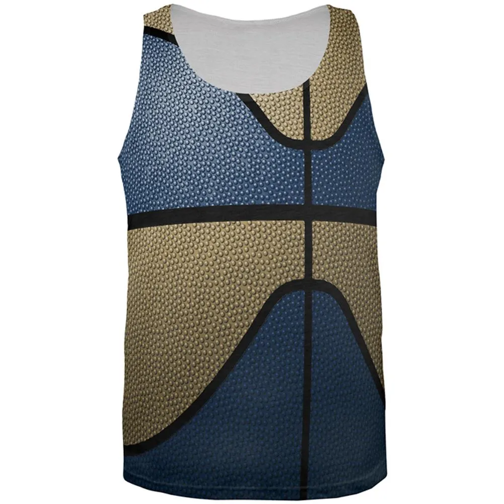 Championship Basketball Dark Blue and Gold All Over Mens Tank Top sold by Old Glory