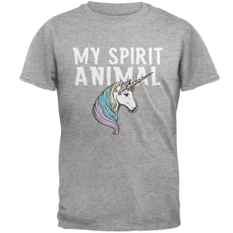 My Spirit Animal Unicorn Heather Grey Adult T-Shirt sold by Old Glory