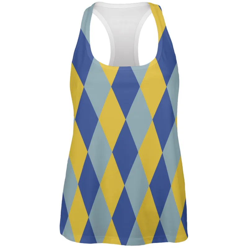 Hanukkah Jester Harlequin Costume All Over Womens Work Out Tank Top sold by Old Glory