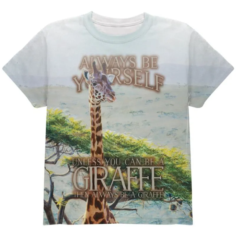 Always Be Yourself Unless Giraffe All Over Youth T Shirt sold by Old Glory