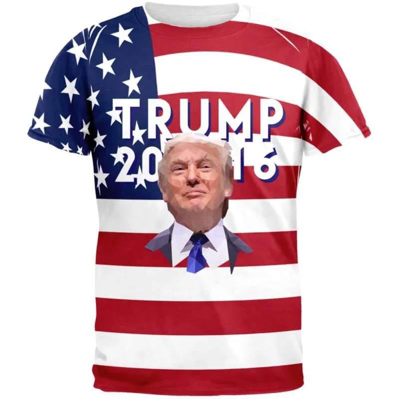 Election 2020 Trump American Flag All Over Adult T-Shirt sold by Old Glory