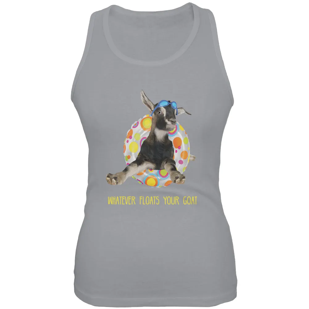 Whatever Floats Your Goat Boat Funny Juniors Soft Tank Top sold by Old Glory