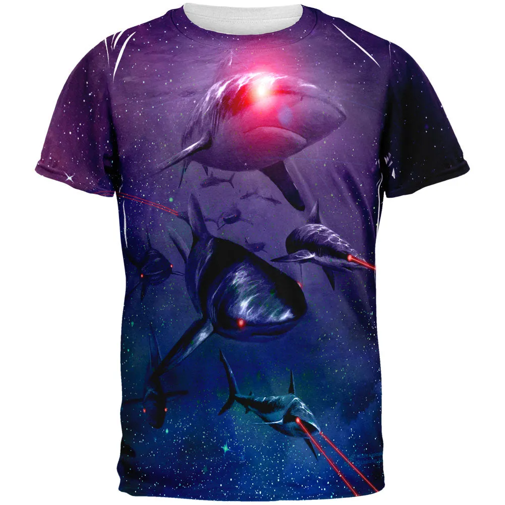 Laser Sharks In Space All Over Adult T-Shirt sold by Old Glory