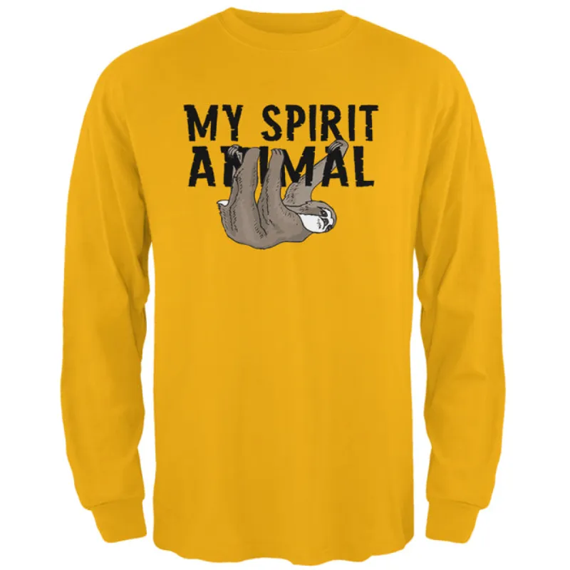Sloth My Spirit Animal Mens Long Sleeve T Shirt sold by Old Glory