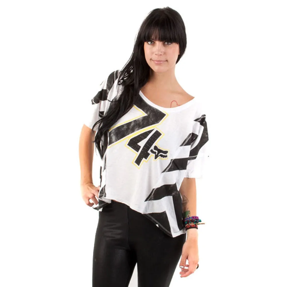 Fox - Original White Juniors Crop T-Shirt sold by Old Glory