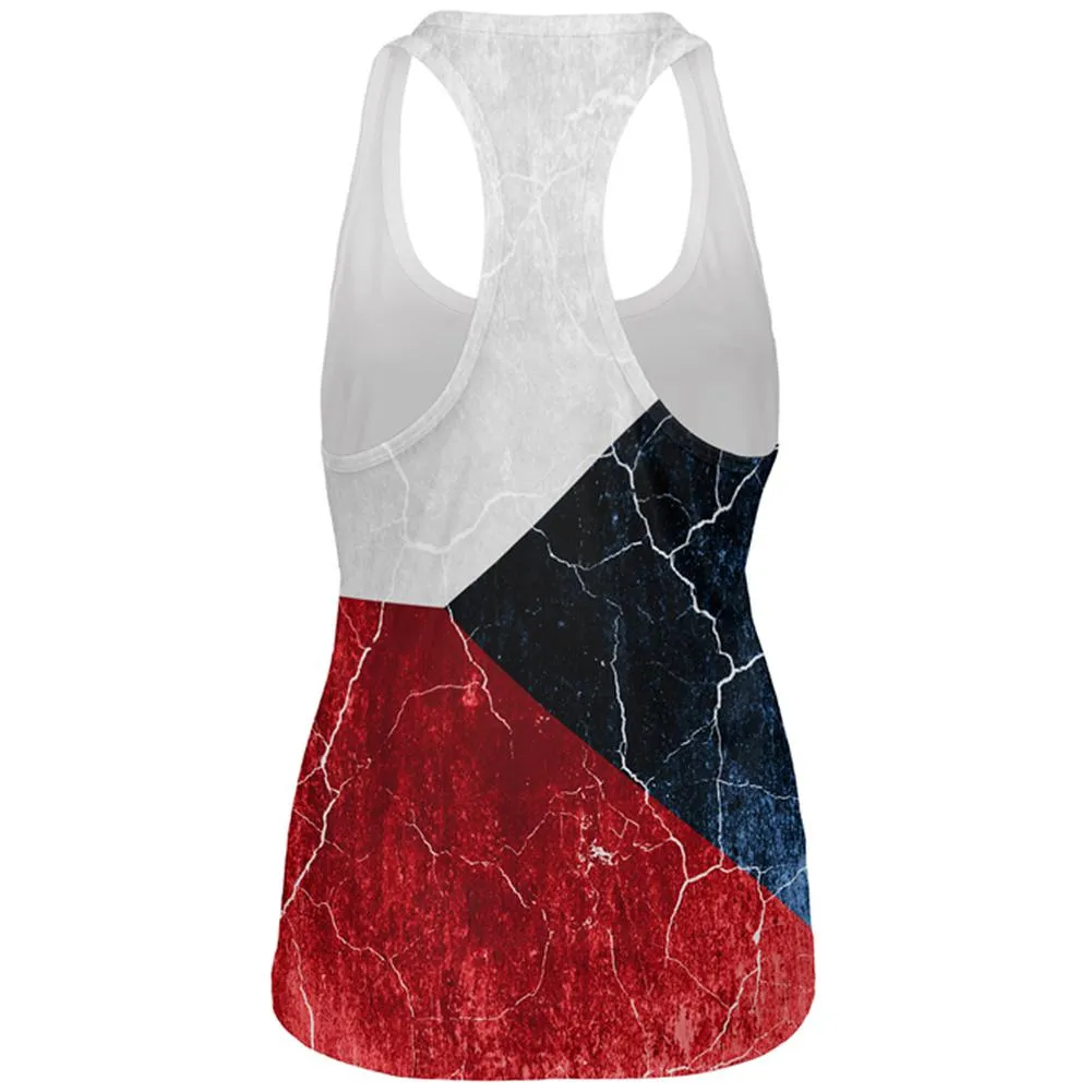 Czech Republic Flag Distressed Grunge All Over Womens Work Out Tank Top sold by Old Glory product image thumbnail 2