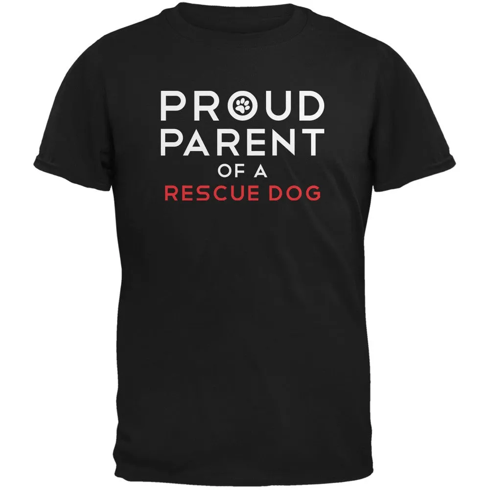 Proud Parent Of A Rescue Dog Navy Adult T-Shirt sold by Old Glory
