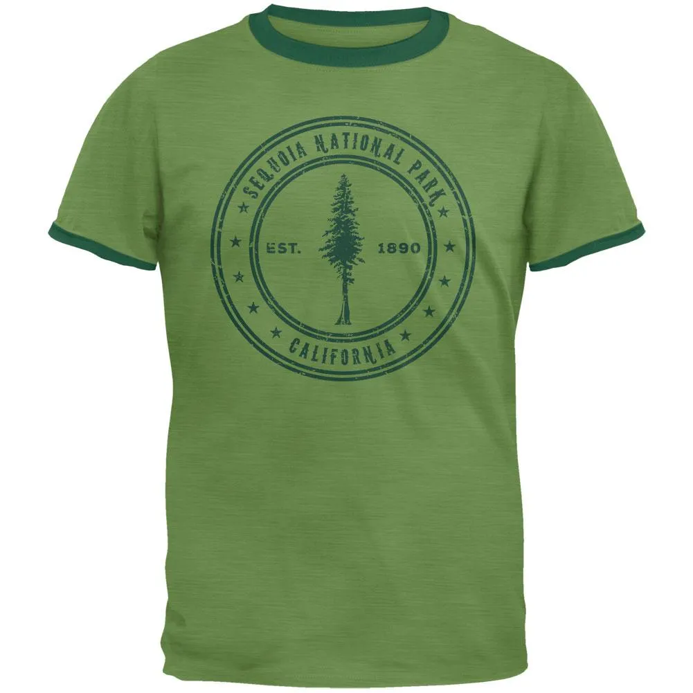 Sequoia National Park Vintage Heather Green Men's Ringer T-Shirt sold by Old Glory