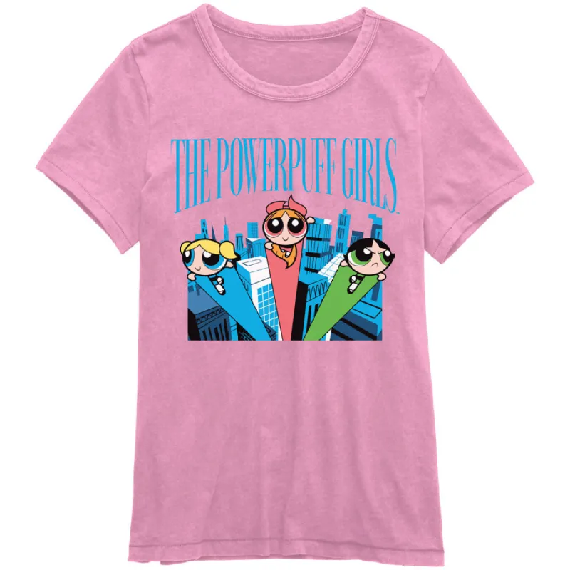 Powerpuff Girls - City Flight Juniors T Shirt sold by Old Glory