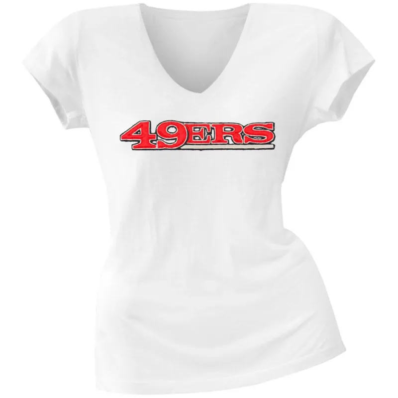 San Francisco 49ers - Showtime Premium Juniors V-Neck T-Shirt sold by Old Glory