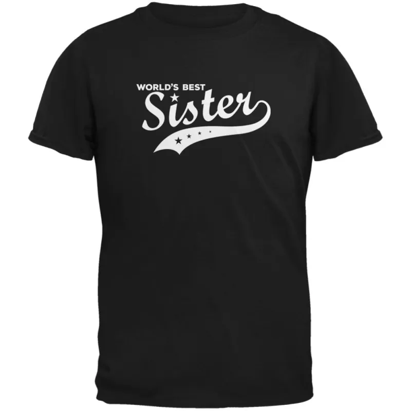 World's Best Sister Black Adult T-Shirt sold by Old Glory