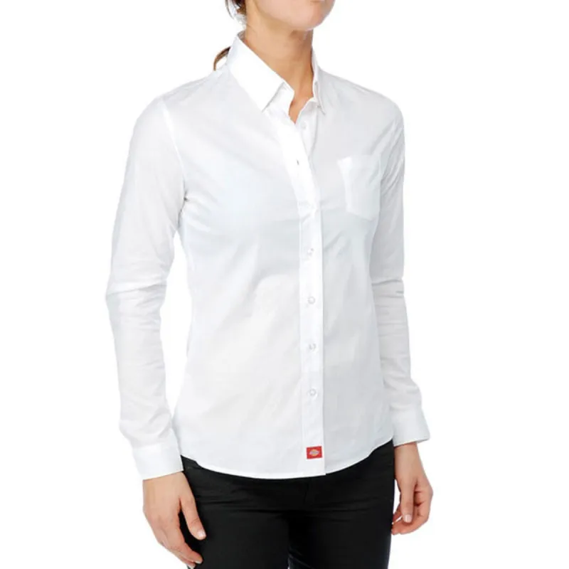 Dickies Girl - Poplin Girls L/S Woven Button Down sold by Old Glory