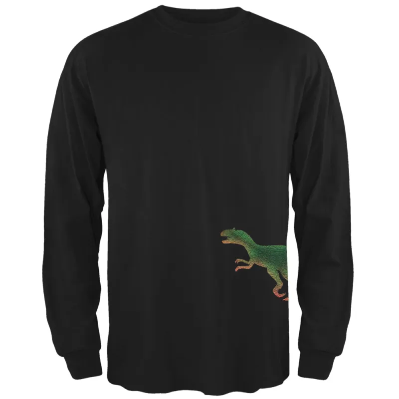 Allosaurus Dinosaur Distressed Black Adult Long Sleeve T-Shirt sold by Old Glory