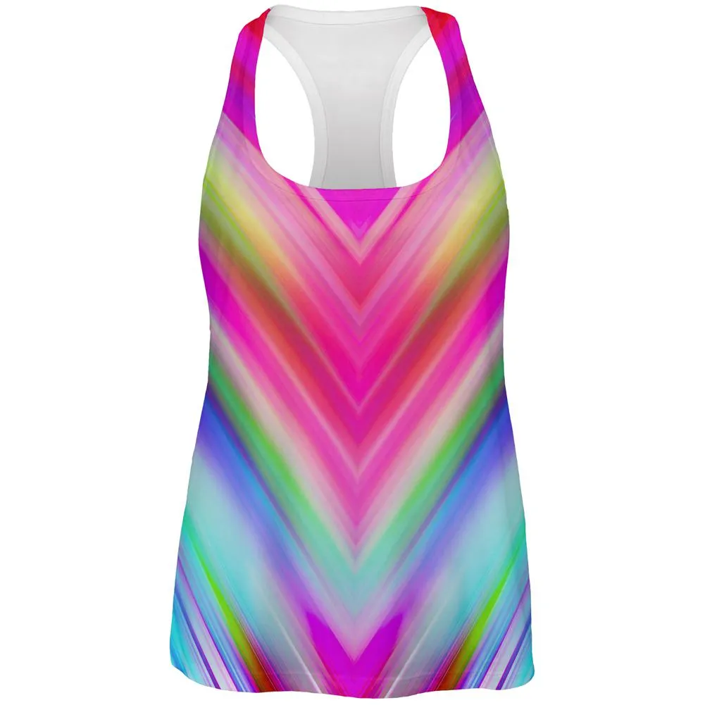 Mirrored Light Beams Pastel Rainbow All Over Womens Work Out Tank Top sold by Old Glory