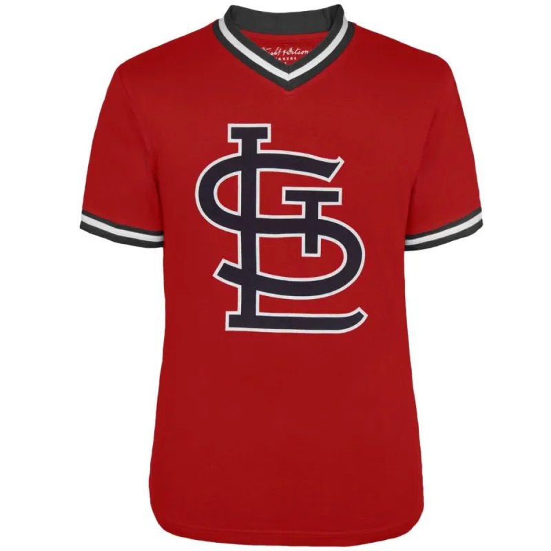 St. Louis Cardinals - Logo Eephus V-Neck Jersey T-Shirt sold by Old Glory