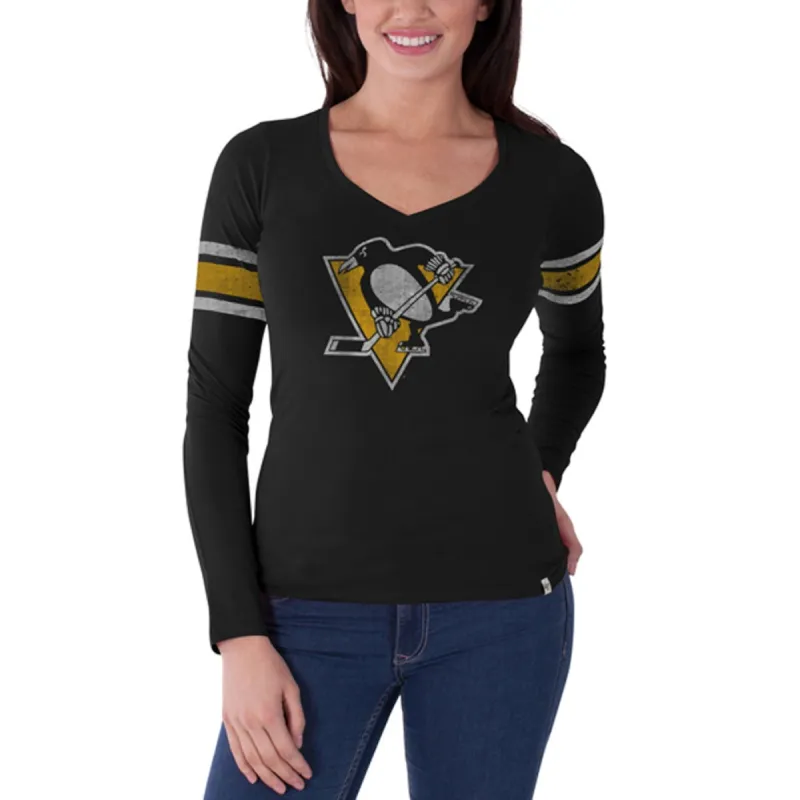 Pittsburgh Penguins - Logo Homerun Juniors Premium Long Sleeve T-Shirt sold by Old Glory