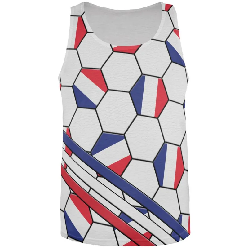 World Cup France Soccer Ball All Over Mens Tank Top sold by Old Glory
