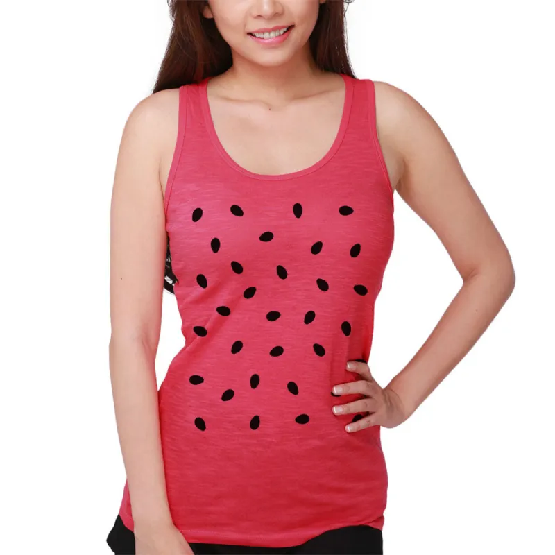 Halloween Watermelon Costume Juniors Slub Tank Top sold by Old Glory