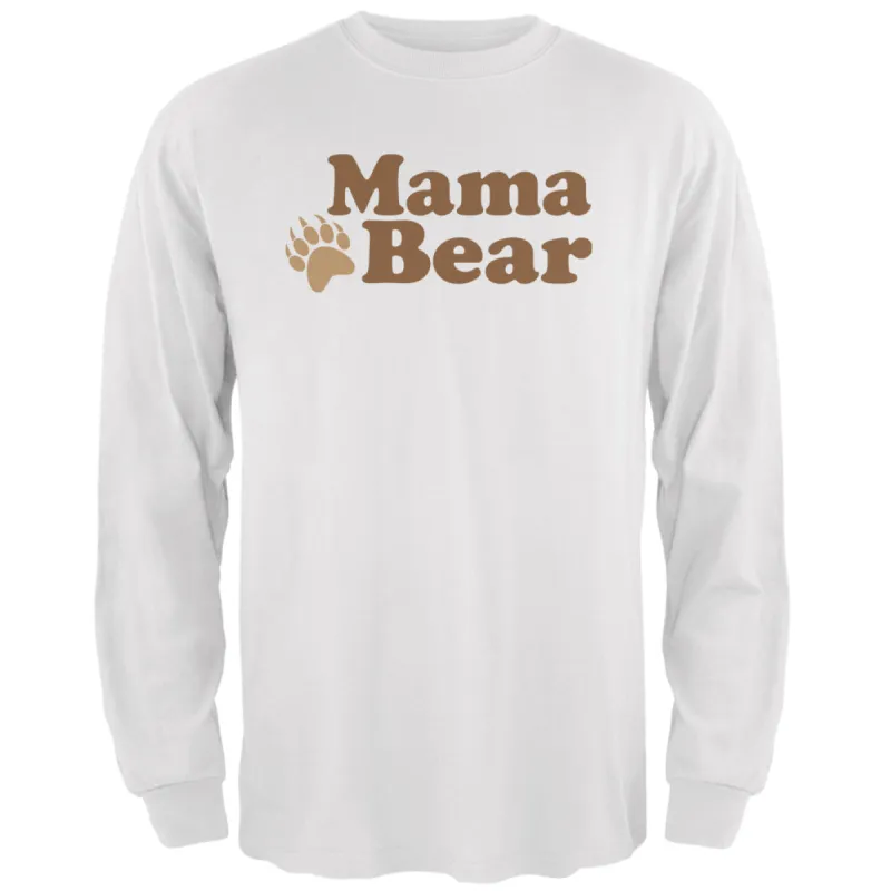 Mothers Day - Mama Bear White Adult Long Sleeve T-Shirt sold by Old Glory