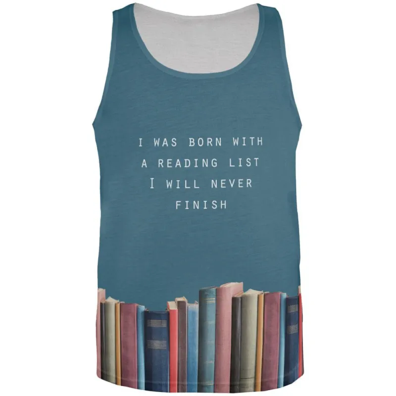 Reading List All Over Adult Tank Top sold by Old Glory