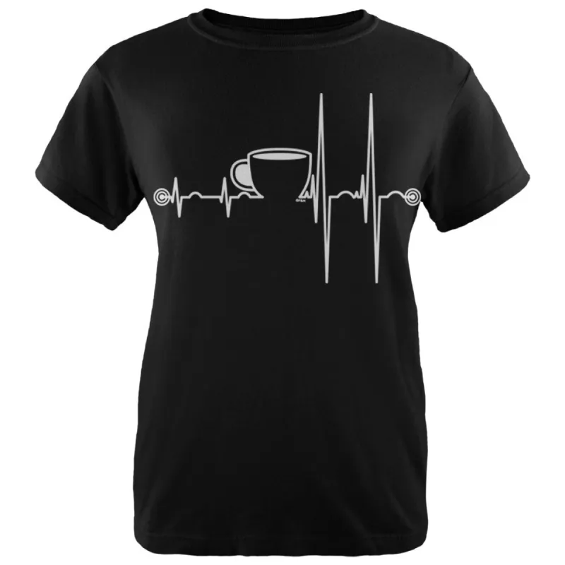 Coffee Cup Heartbeat Womens T Shirt sold by Old Glory