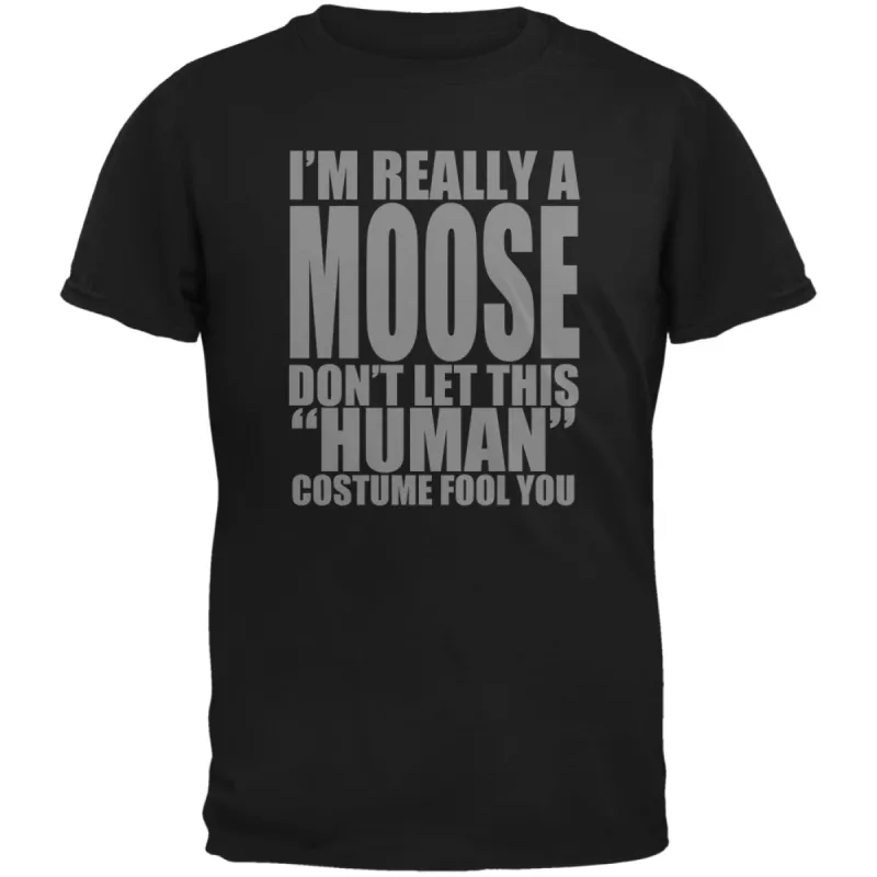 Halloween Human Moose Costume Black Adult T-Shirt sold by Old Glory