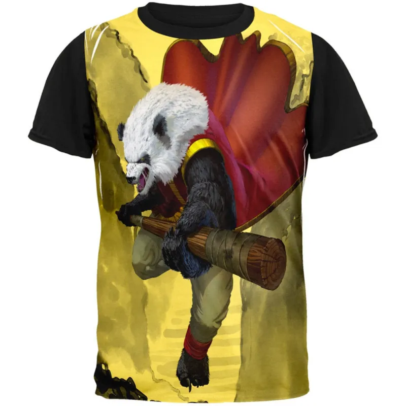 Panda Warrior Adult Black Back T-Shirt sold by Old Glory