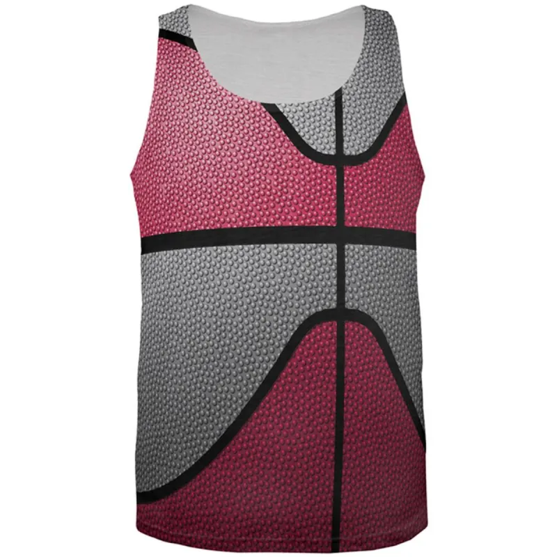 Championship Basketball Red and Silver All Over Mens Tank Top sold by Old Glory