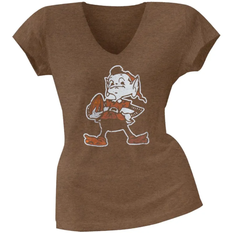 Cleveland Browns - Scrum Logo Premium Juniors V-Neck T-Shirt sold by Old Glory