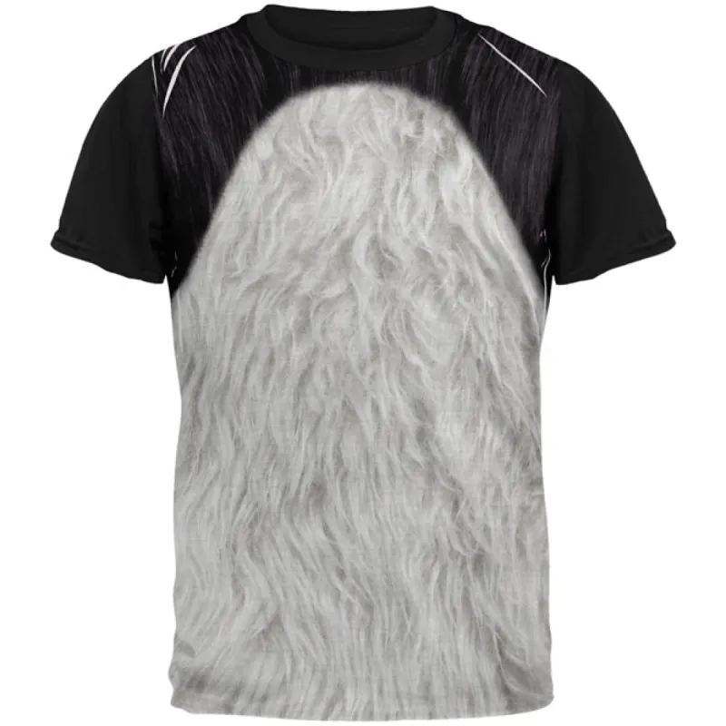 Halloween Panda Bear Costume All Over Mens Black Back T Shirt sold by Old Glory
