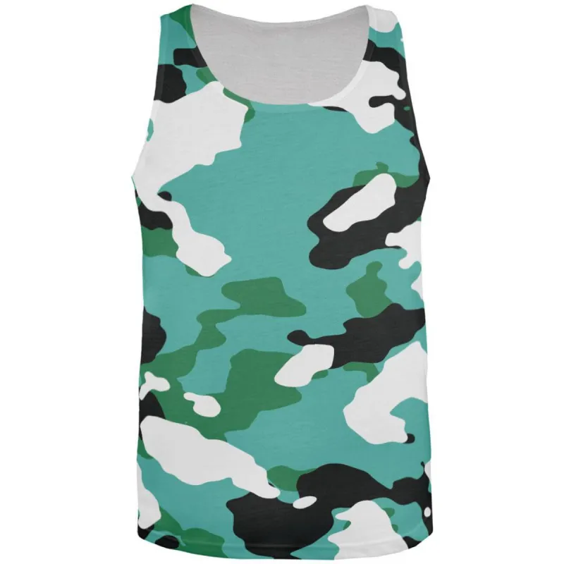 Turquiose Camo All Over Adult Tank Top sold by Old Glory
