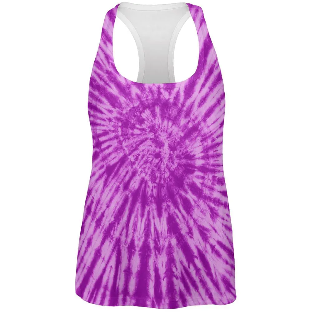 Purple Tie Dye All Over Womens Work Out Tank Top sold by Old Glory