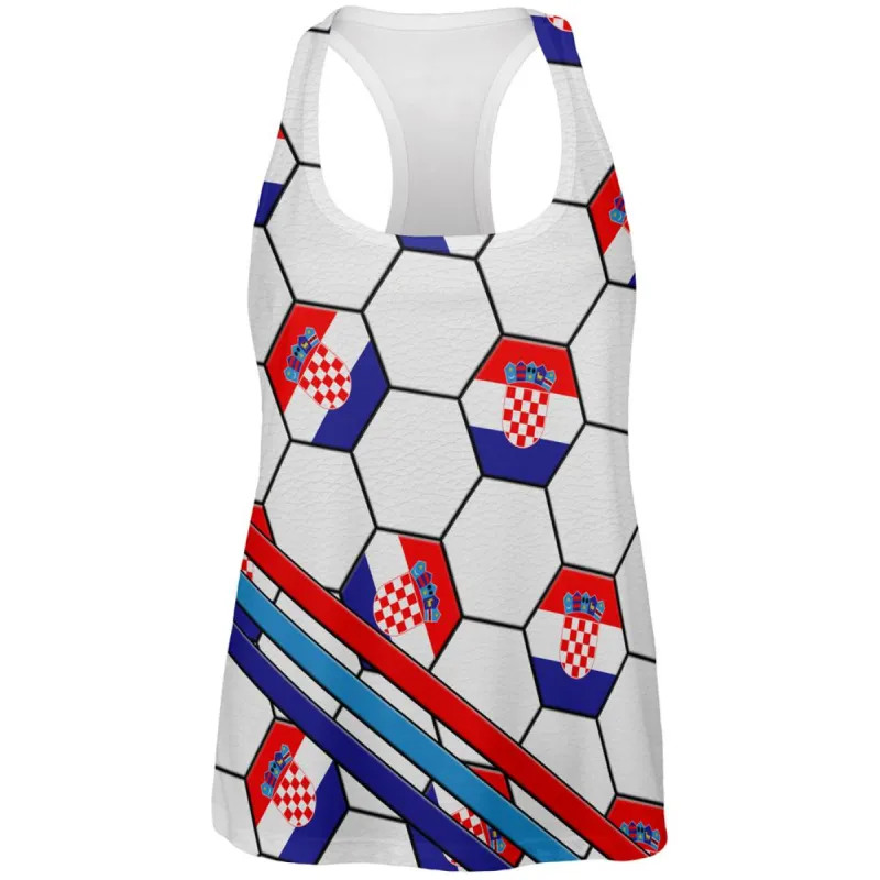 World Cup Croatia Soccer Ball All Over Womens Work Out Tank Top sold by Old Glory