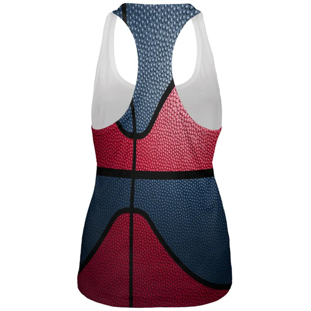 Championship Basketball Red & Navy Blue All Over Womens Work Out Tank Top sold by Old Glory product image thumbnail 2