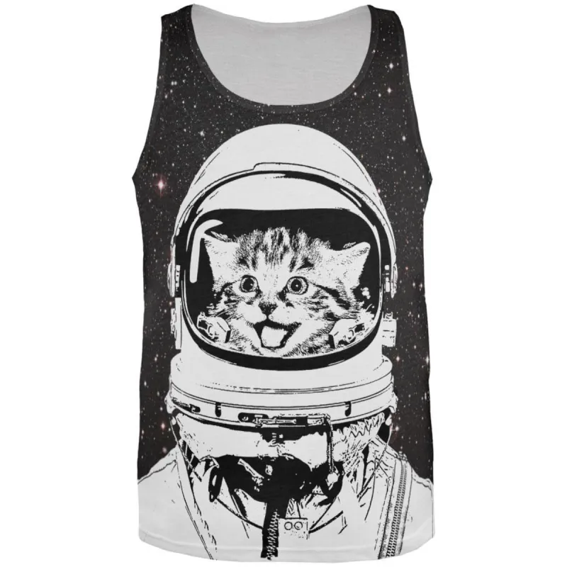 Cat Space Suit All Over Adult Tank Top sold by Old Glory