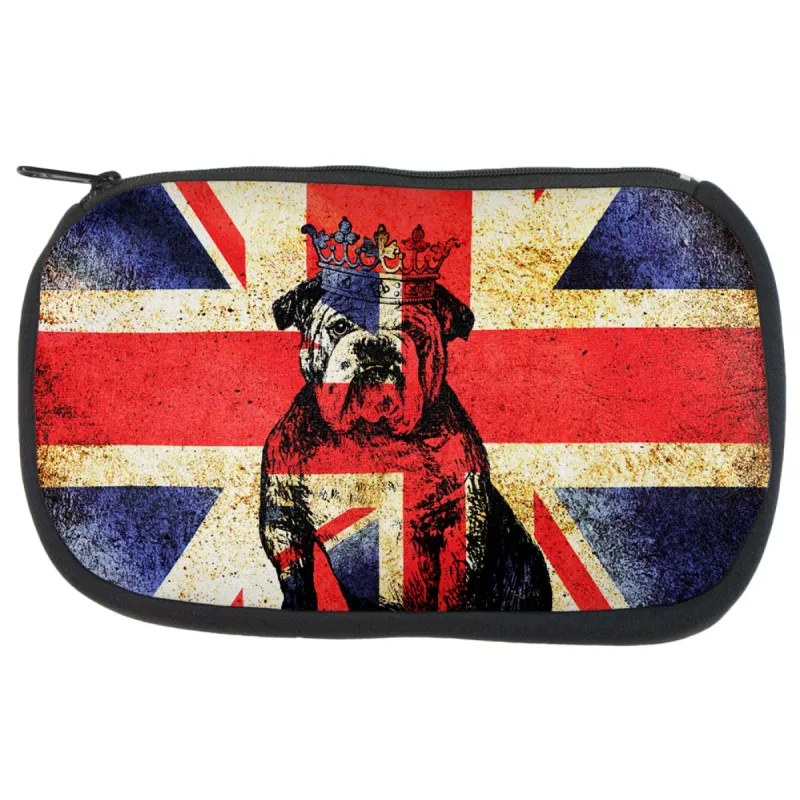 English British Bulldog Crown Grunge Flag Makeup Bag sold by Old Glory