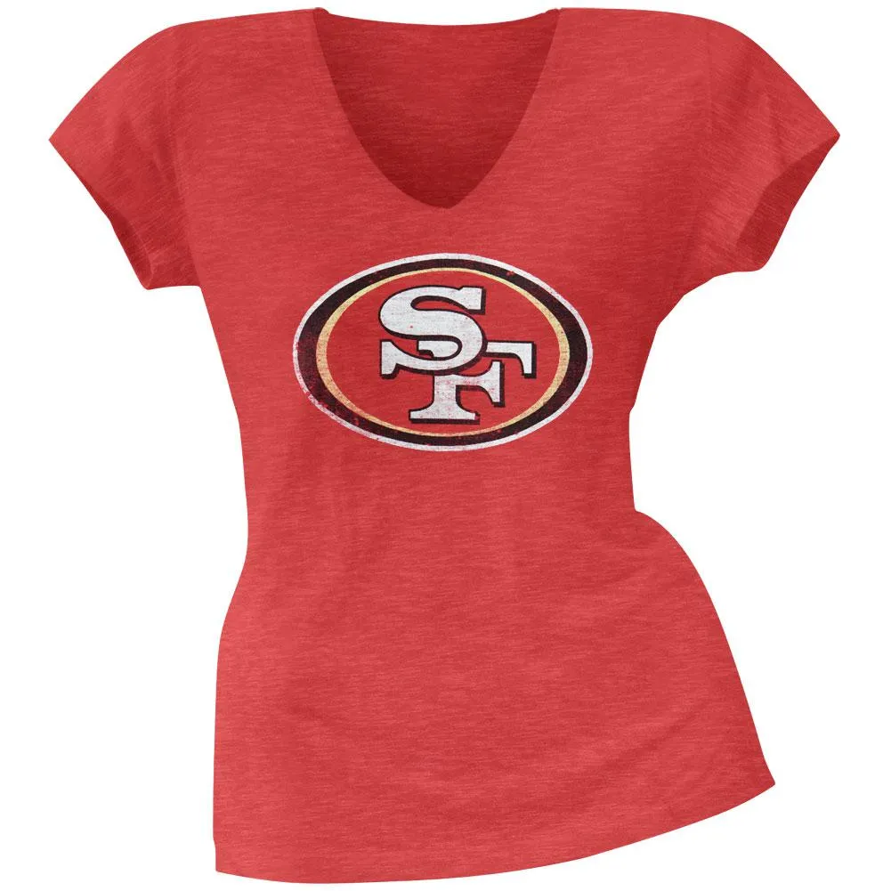 San Francisco 49ers - Scrum Logo Premium Juniors V-Neck T-Shirt sold by Old Glory