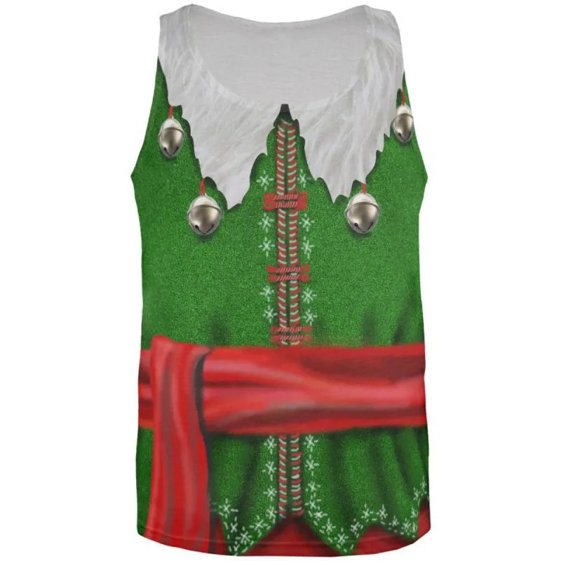 Christmas Elf Costume All Over Adult Tank Top sold by Old Glory