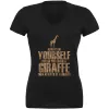 Always Be Yourself Giraffe Juniors V-Neck T Shirt sold by Old Glory