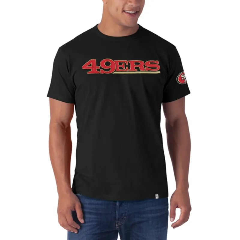 San Francisco 49ers - Logo Fieldhouse Premium Black T-Shirt sold by Old Glory