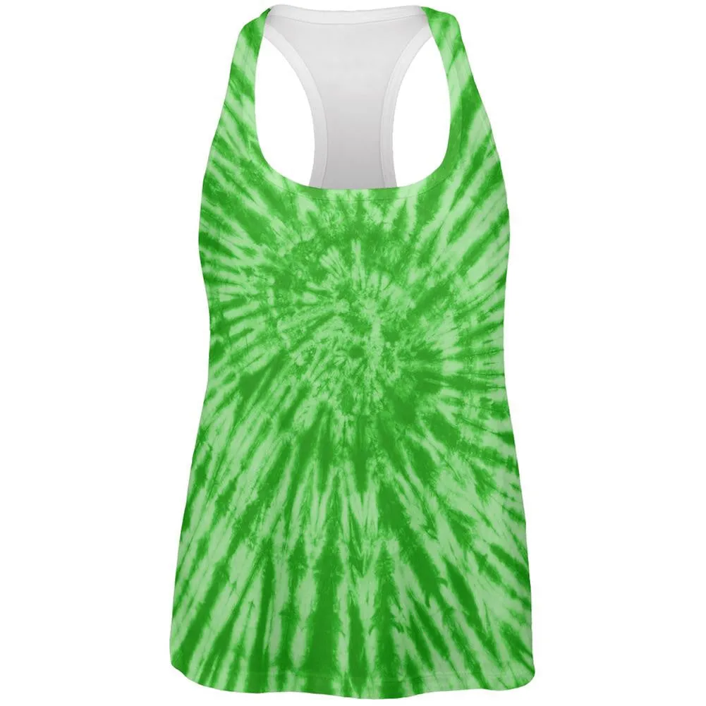 Green Tie Dye All Over Womens Work Out Tank Top sold by Old Glory