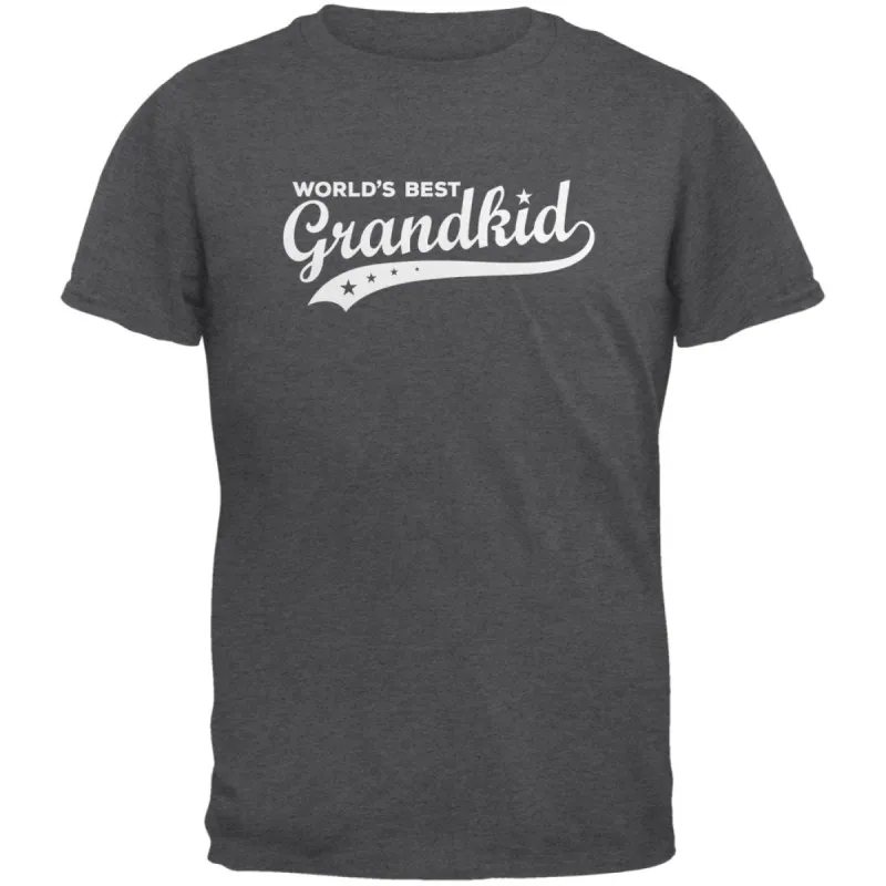 World's Best Grandkid Dark Heather Adult T-Shirt sold by Old Glory